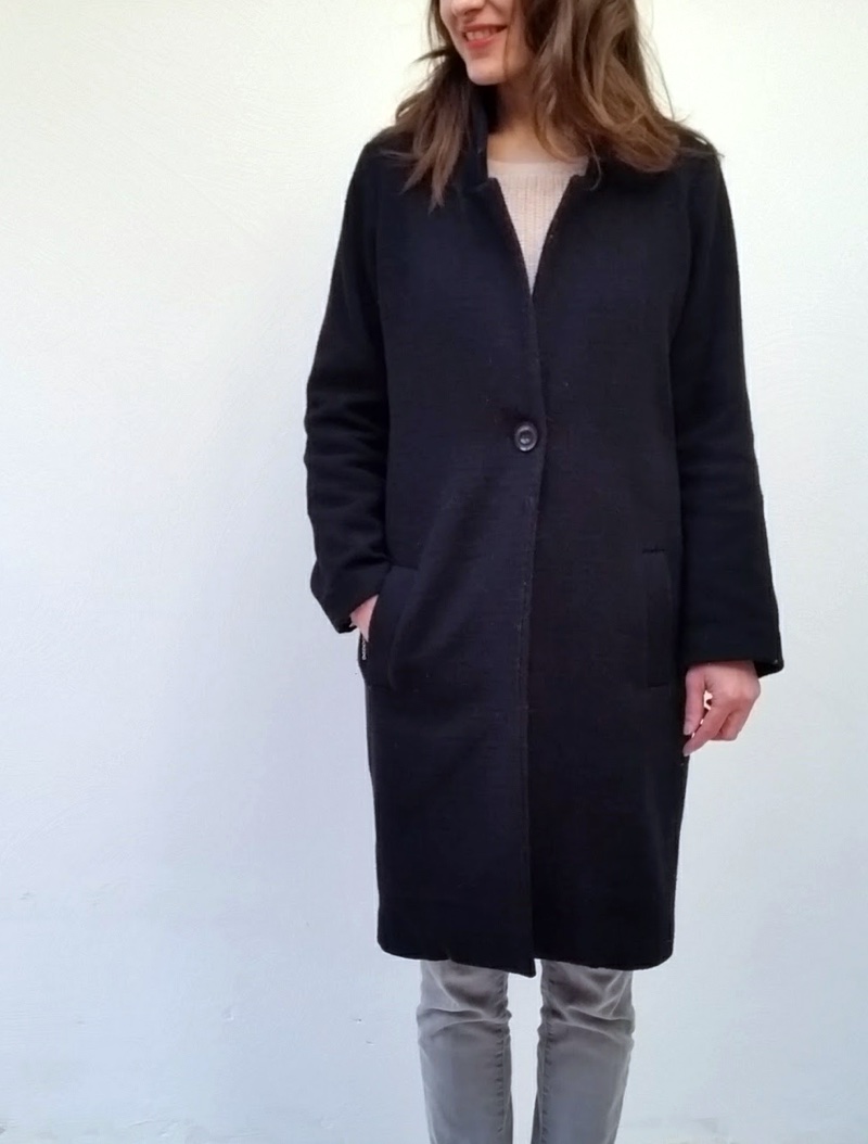 manteau long droit femme